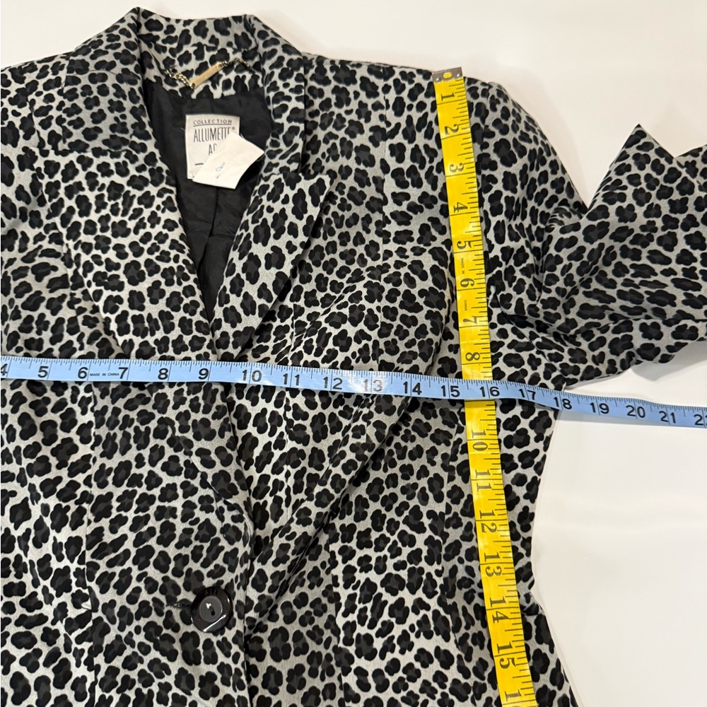 Allumette  AC Paris Animal Print Black & White Women's Blazer size 10 - Picture 13 of 14
